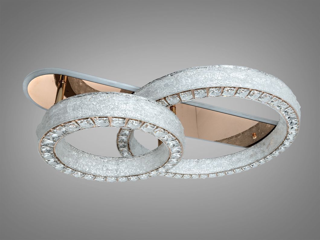 Люстра потолочная LED Diasha золото 2 кольца 180W