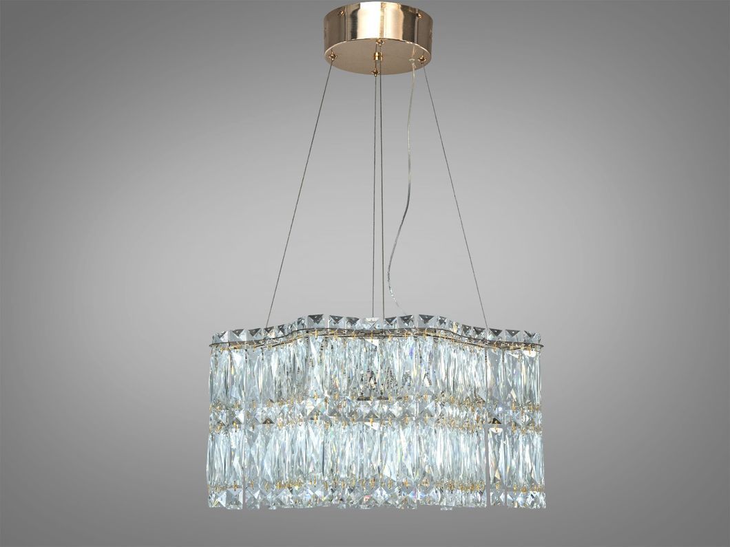 Подвесная хрустальная люстра LED золото 68Вт