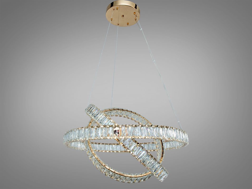 Люстра LED Diasha золото 2 кільця 60-40 см пульт