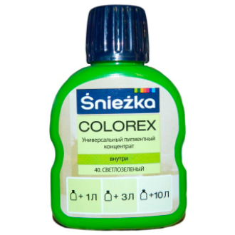 Універсальний пігментний концентрат Sniezka Colorex 40 світлозелений 100 мл (109999), Зелений, Зелений