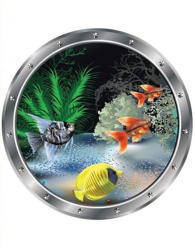 Наклейка декоративна ZV №2 Иллюминатор рибки (9166 - ZV2)