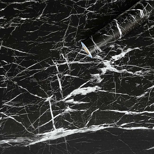 Самоклеюча декоративна плівка чорний мрамор класичний 0,45Х10МХ0,07ММ (2018-1), Черный, Чорний