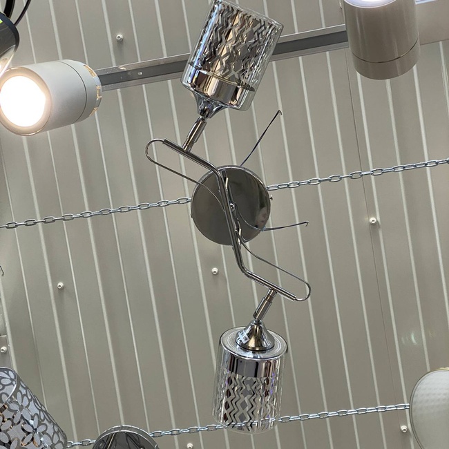 Люстра 2 прозорі зі сріблом лампи у вітальню, спальню в класичному стилі (XA1434/2), Сріблястий, Сріблястий