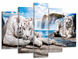Модульна картина на стіну для інтер'єру "Сімейство тигрів" 5 частин 80 x 140 см (MK50224)