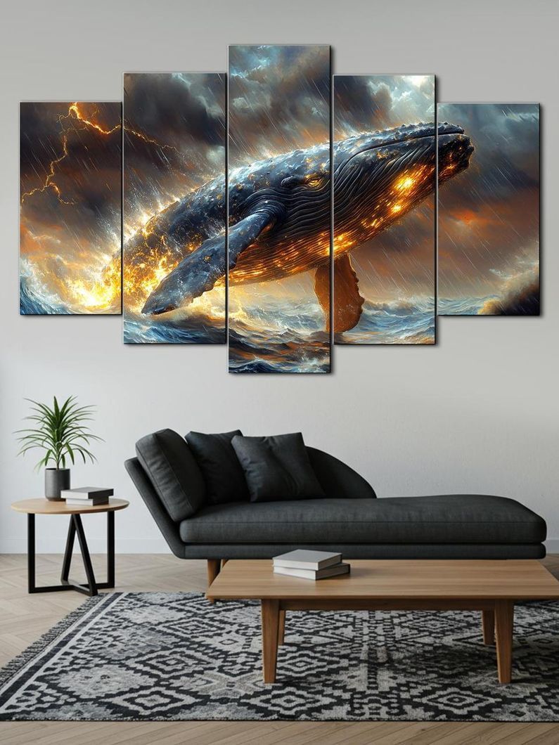 Модульная картина MAKO " Величественный кит " 80x125 см MK50543