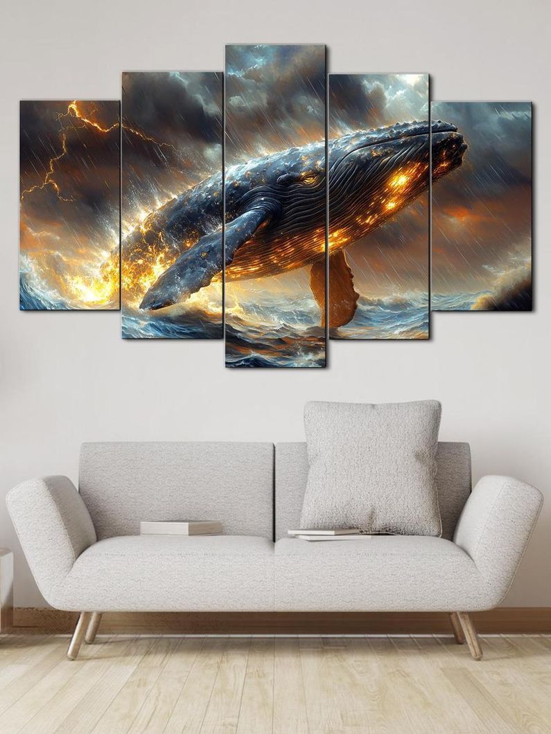 Модульная картина MAKO " Величественный кит " 80x125 см MK50543