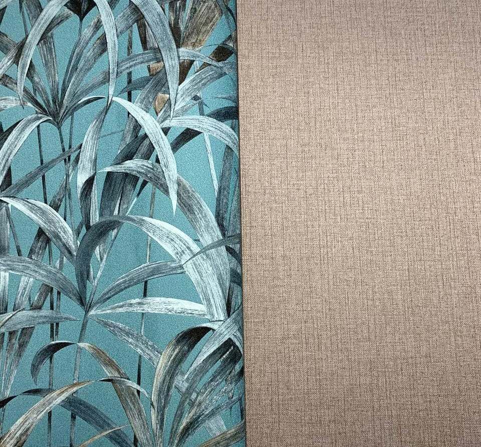 Обои виниловые на флизелиновой основе Erismann Code Nature бирюзовый 1,06 х 10,05м (12110-18)