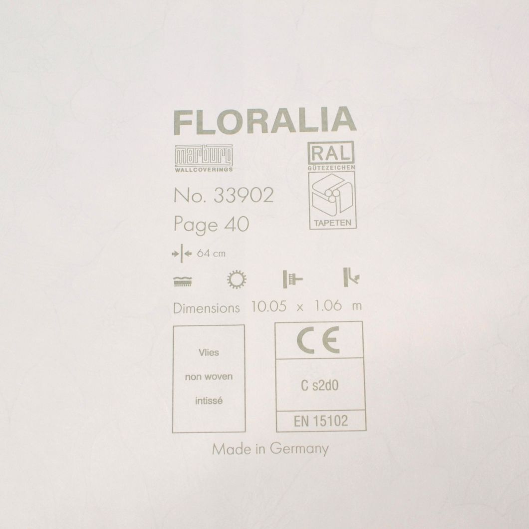 Шпалери вінілові на флізеліновій основі Marburg Floralia білий 1,06 х 10,05м (33902)