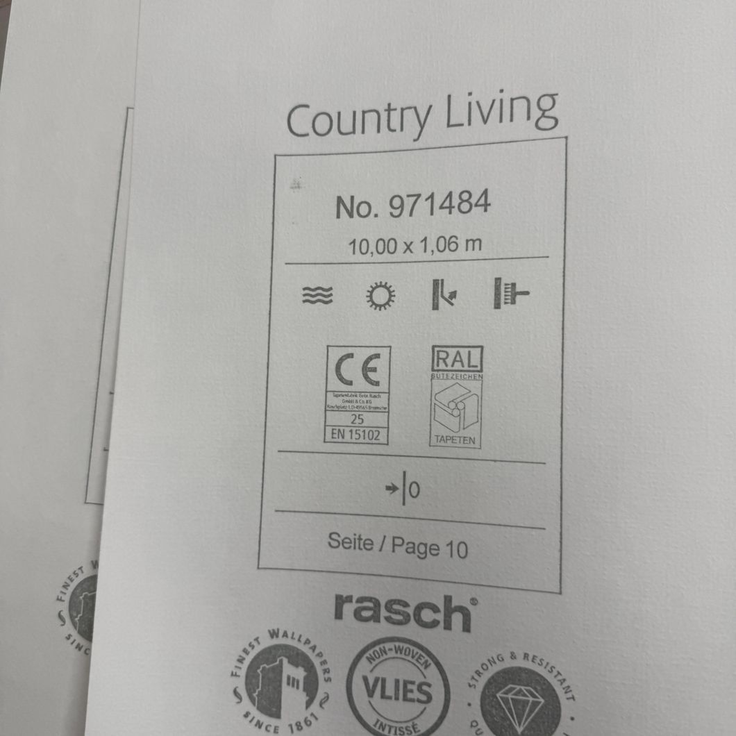 Обои виниловые на флизелиновой основе Rasch Country Living сиреневый 1,06 х 10,00м (971484)