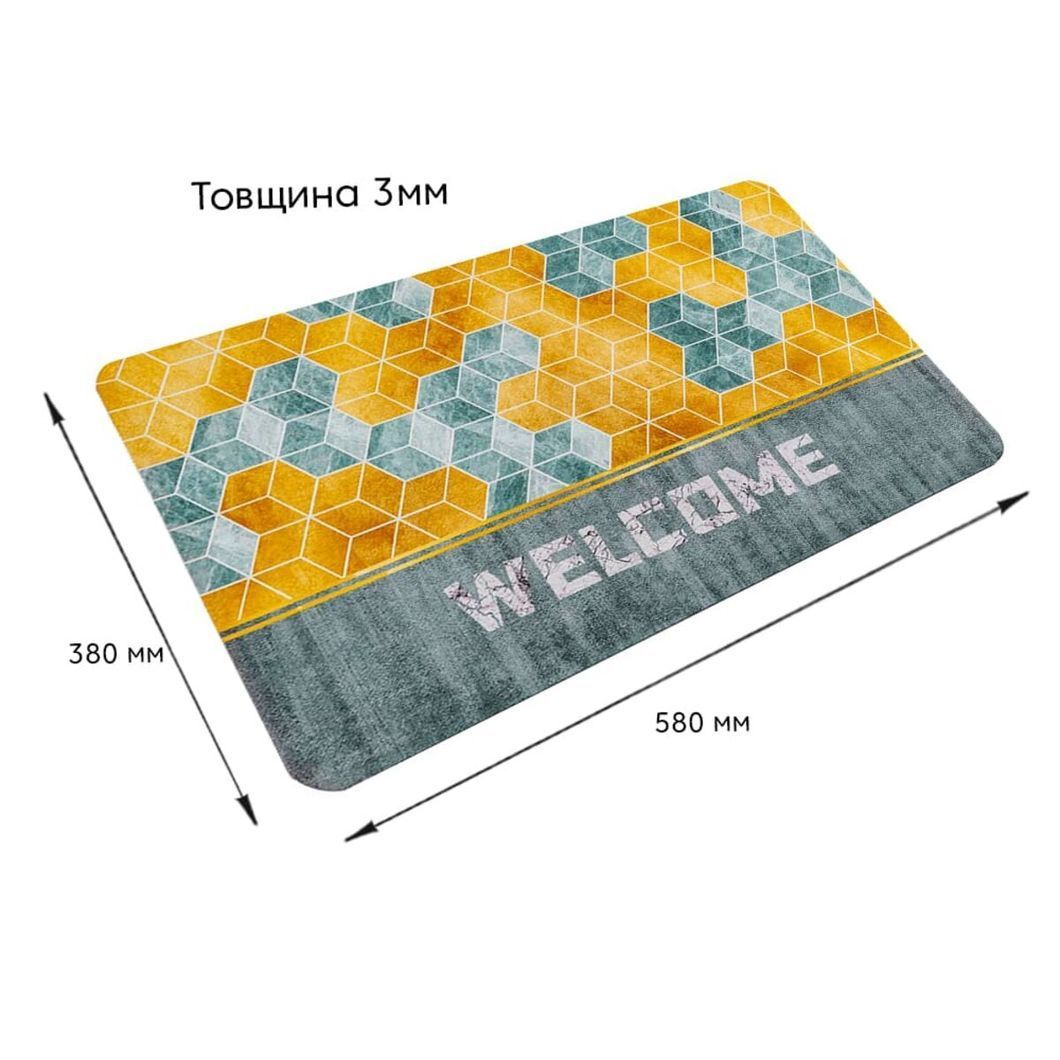 Влагопоглощающий коврик кубы "Welcome" 38*58CM*3MM (D) SW-00001561, Разные цвета, Разные цвета