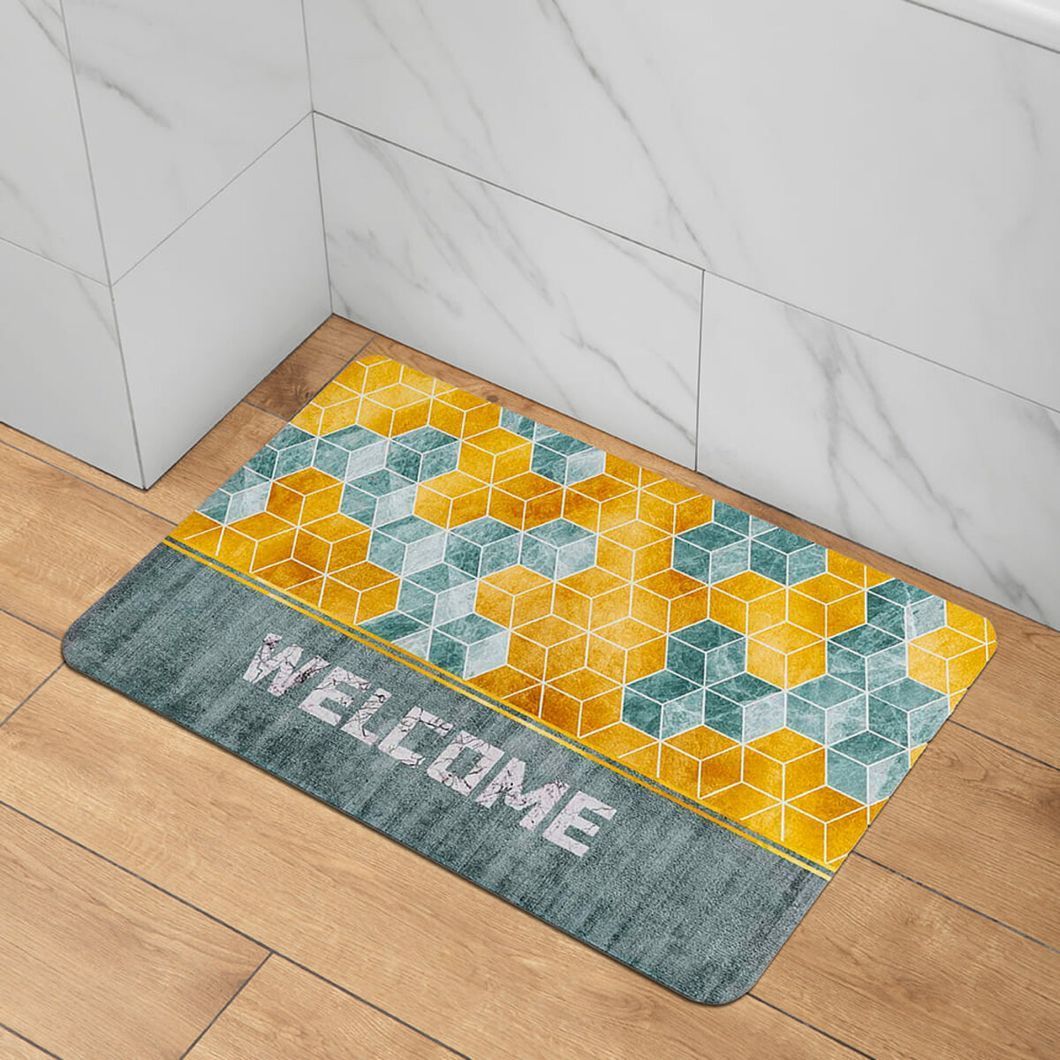 Влагопоглощающий коврик кубы "Welcome" 38*58CM*3MM (D) SW-00001561, Разные цвета, Разные цвета