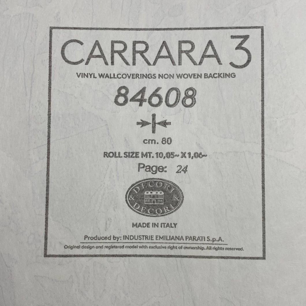 Обои виниловые на флизелиновой основе Emiliana Parati Carrara тёмно-серый 1,06 х 10,05м (84608)