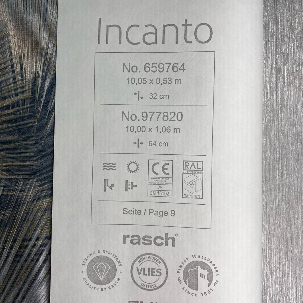 Обои виниловые на флизелиновой основе серые Rasch Incanto 1,06 х 10,05м (977820)