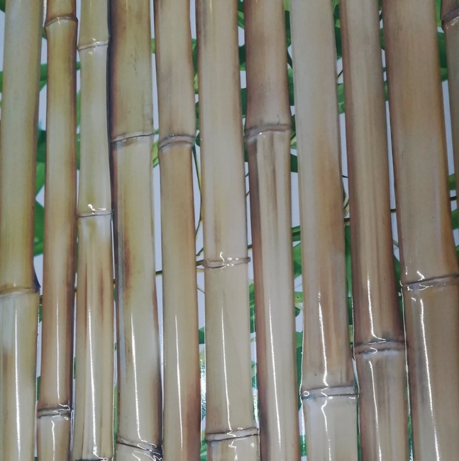 Панель стеновая декоративная пластиковая ПВХ "Бамбук Золотой" 947 мм х 503 мм (234бз), Коричневый, Коричневый