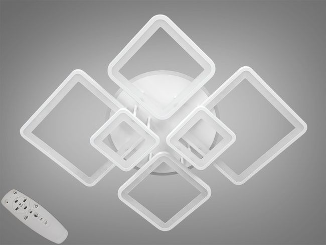 LED люстра на пульті з димером і різнобарвним підсвічуванням, 150W