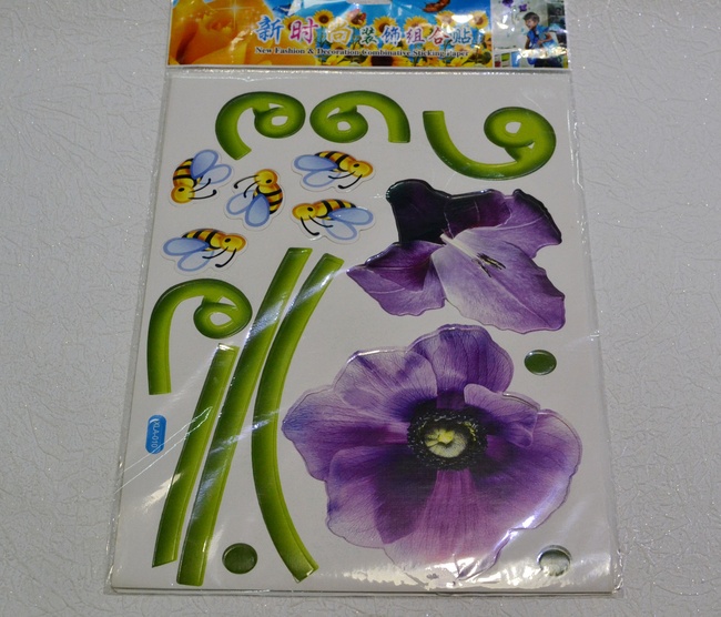 Наклейка декоративная Цветы пчелки (4286 - 010)