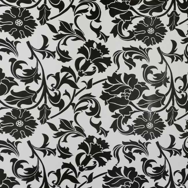 Самоклейка декоративна Hongda Орнамент білий глянець 0,45 х 15м (5405-2), Черный, Чорний