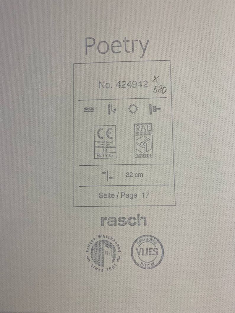 Обои виниловые на флизелиновой основе Rasch Poetry оранжевый 0,53 х 10,05м (424942)