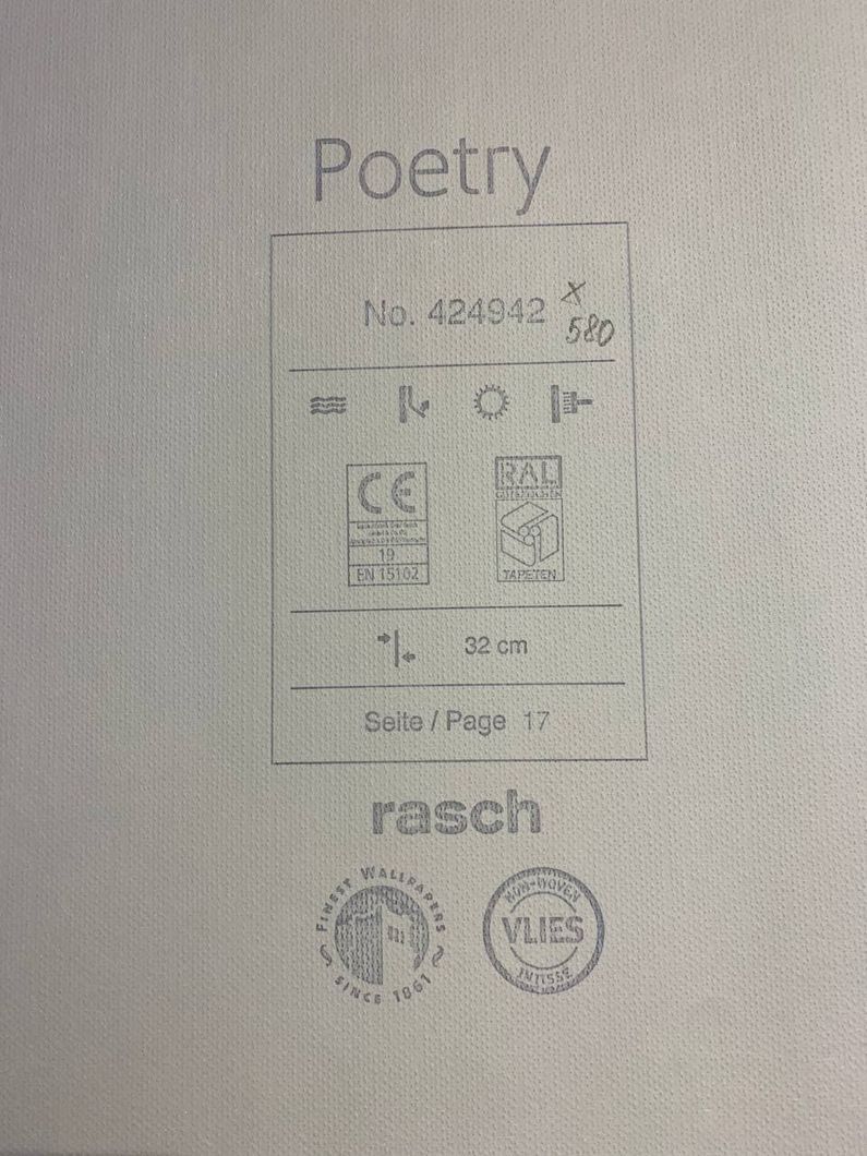 Шпалери вінілові на флізеліновій основі Rasch Poetry помаранчевий 0,53 х 10,05м (424942)