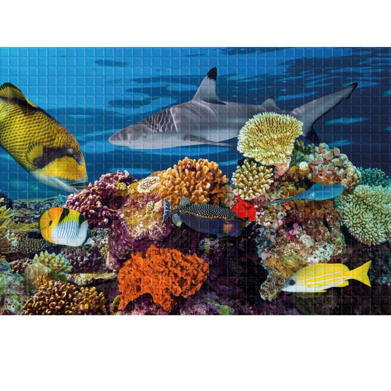 Набор панелей декоративное панно ПВХ "Подводный мир" 2766 мм x 645 мм (пнП-1), Синий, Синий