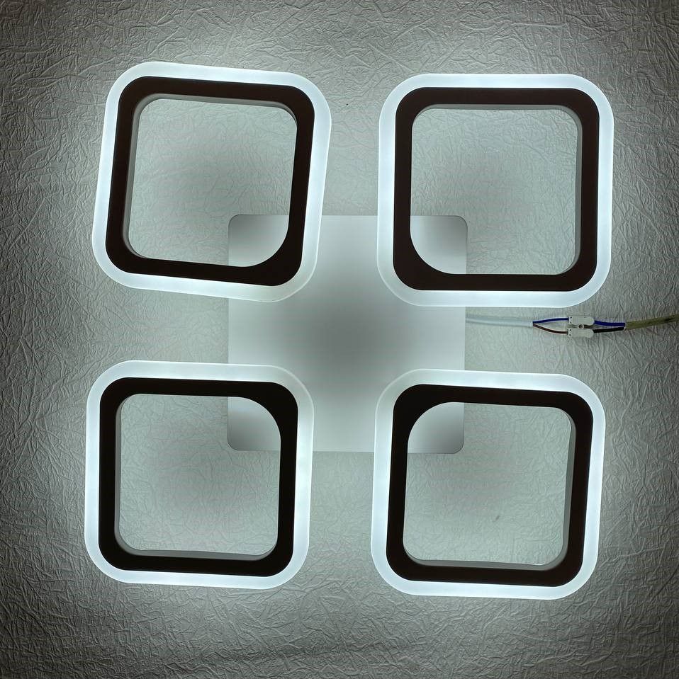 Люстра LED ROOM 60W 4S APP 38,8 х 38,8см, 6000ЛМ, 3000-6500К, пульт WHITE-220-IP20, Білий, Білий