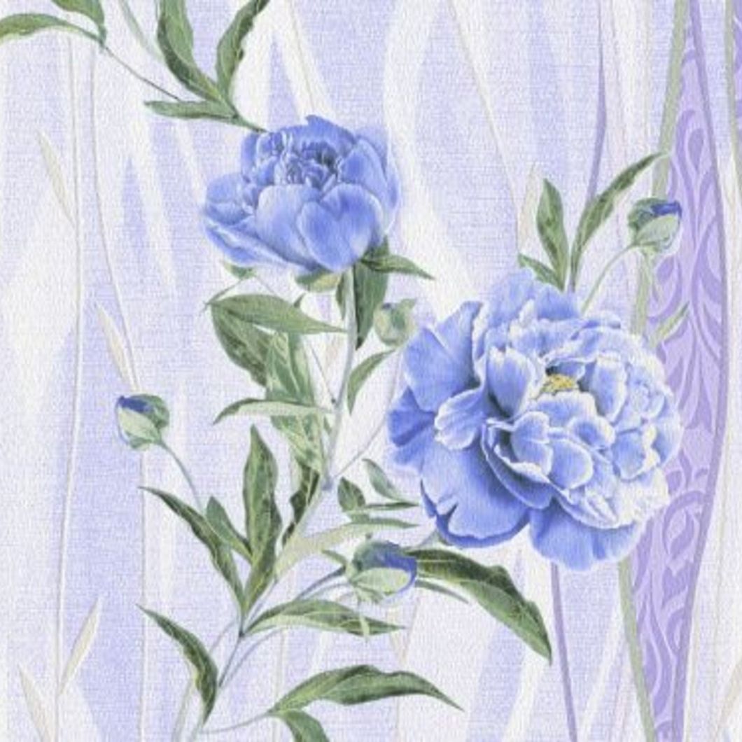 Шпалери паперові Слов'янські шпалери Colorit В27,4 Півонії блакитний 0,53 х 10,05м (8131-03)