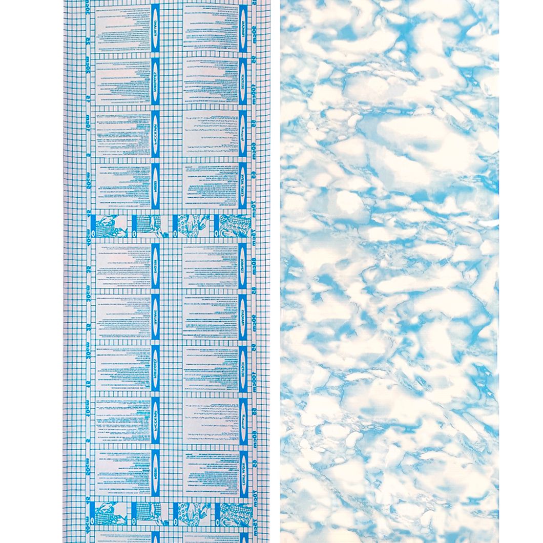 Самоклеющаяся декоративная пленка голубой мрамор 0,45Х10М (36019), Голубой, Голубой