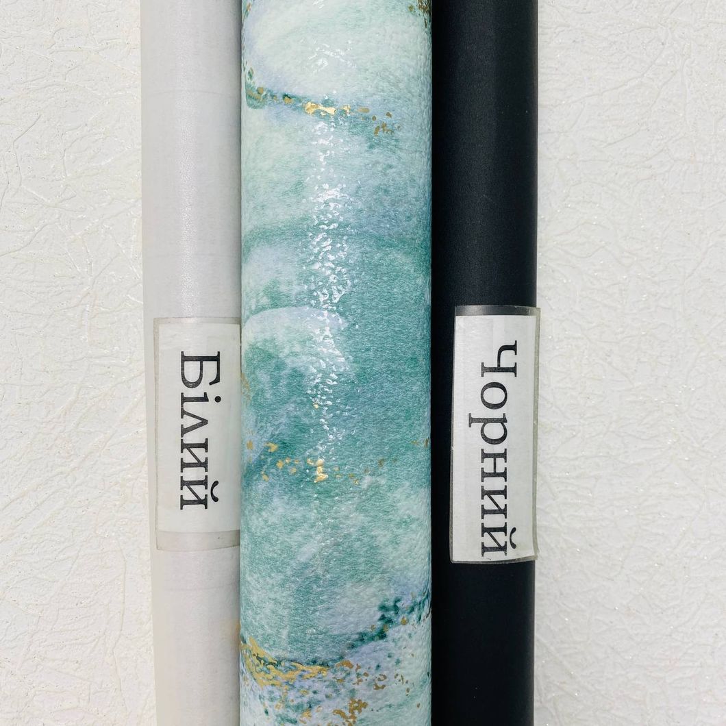 Шпалери паперові Слов'янські шпалери бірюзовий Colorit В227 Курама 0,53 х 10,05м (6459-05)