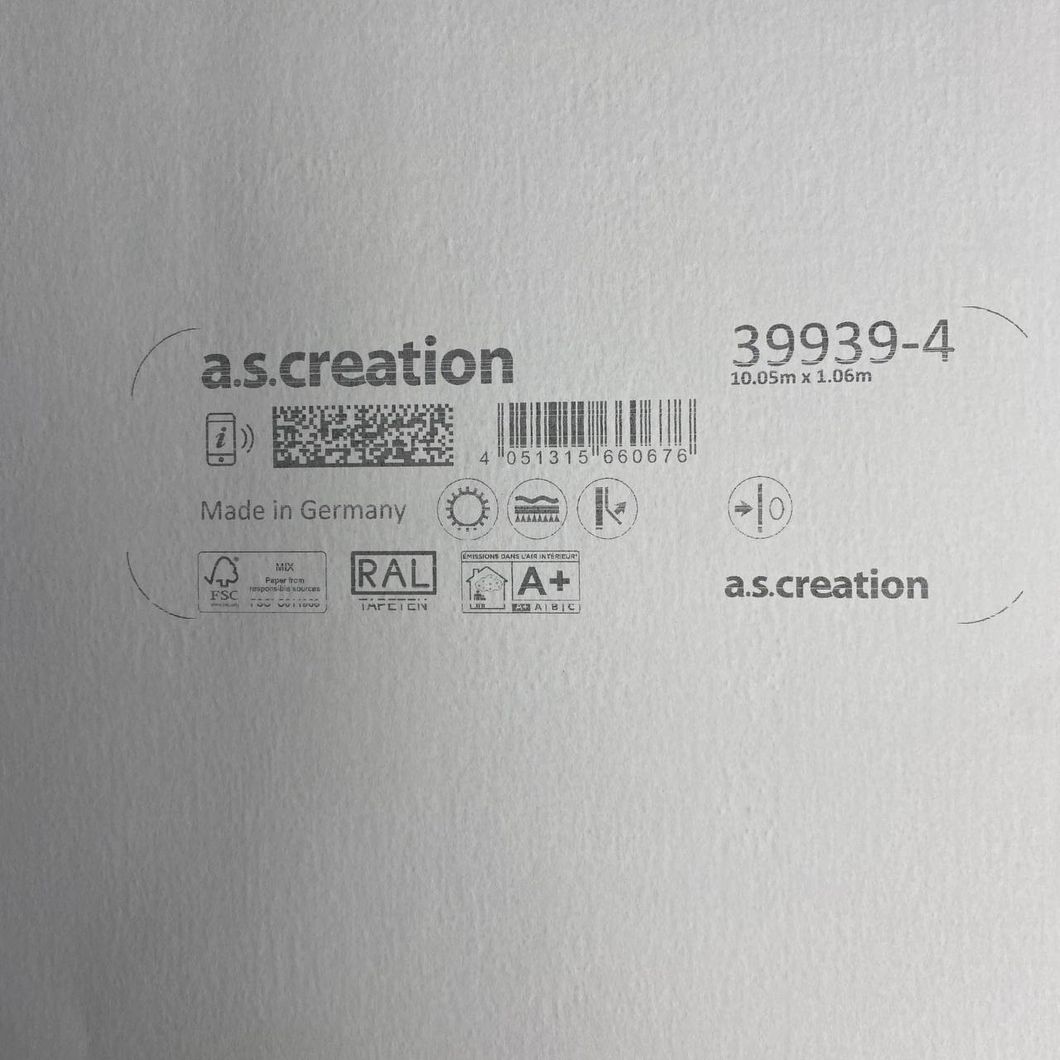 Шпалери вінілові на флізеліновій основі Сірі AS Creation Deluxe 1,06 х 10,05м (39939-4)