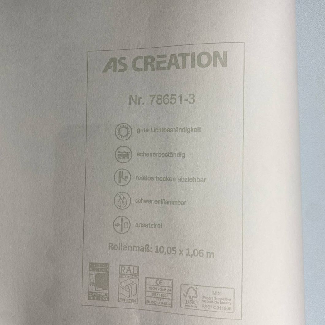 Обои виниловые на флизелиновой основе AS Creation Elite светло-голубой 1,06 х 10,05м (78651-3)