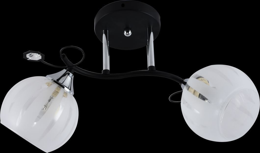 Люстра декоративна INTEREES IS XA1259B/2 Black+Chrome на 2 плафони, Черный/Серебристый