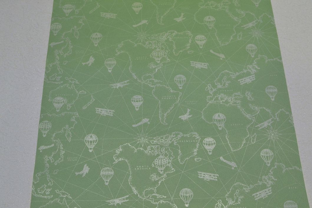 Обои бумажные Шарм Тревел зелений 0,53 х 10,05м (153-03)