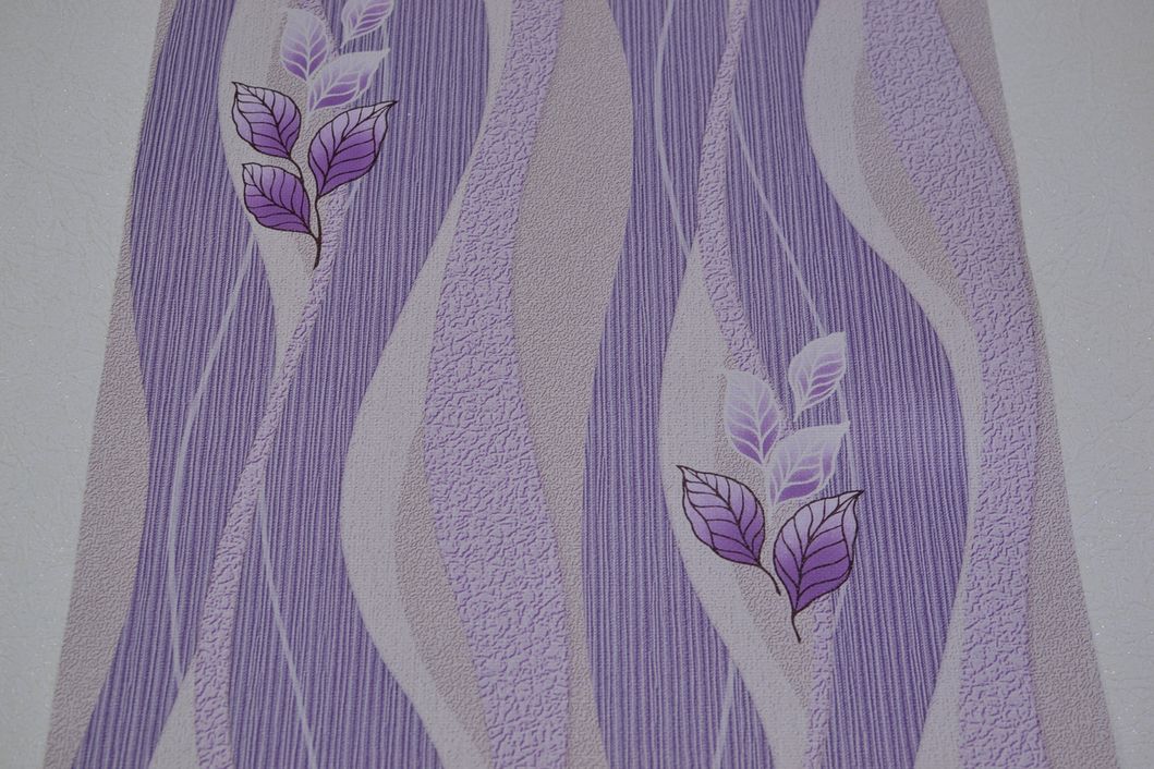 Обои дуплексные на бумажной основе Волдрим Волна фиолетовый 0,53 х 10,05м (2581-2)