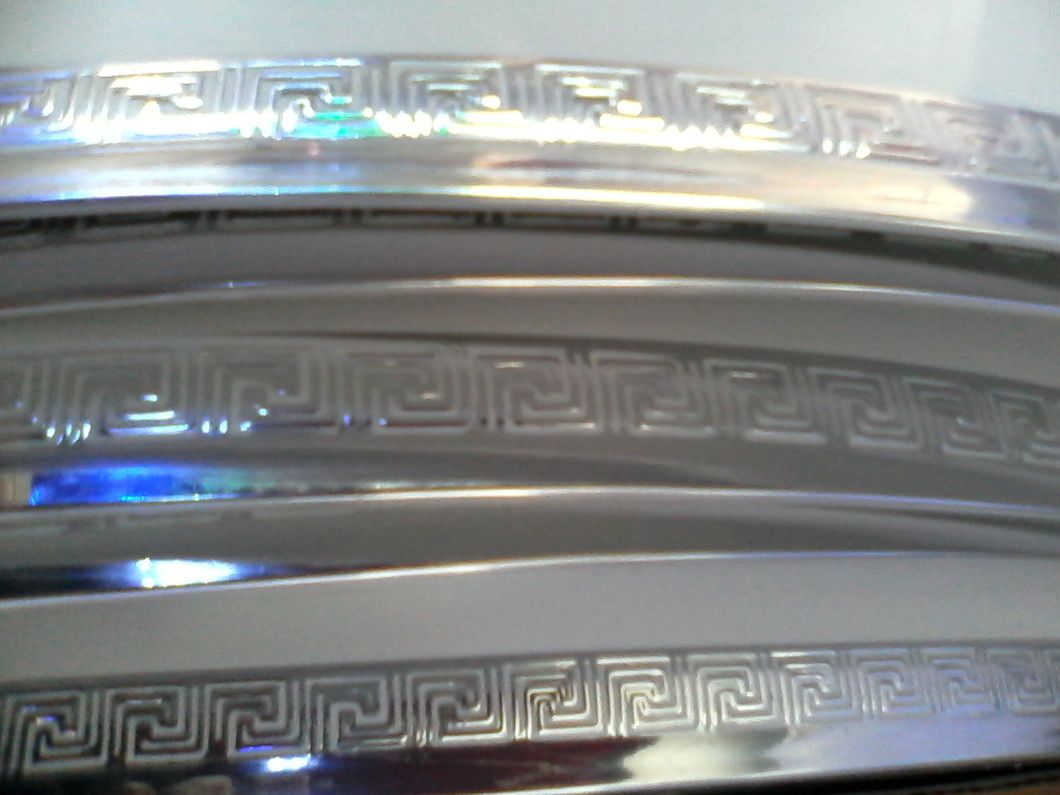 Накладка декоративная на карниз (багет) меандр серебро ширина 5 см (100509), Серебро, Серебро