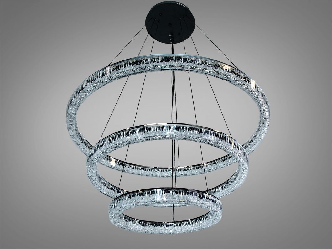 Подвесная LED люстра кольца белая 220 Вт 38-40 м&sup2;
