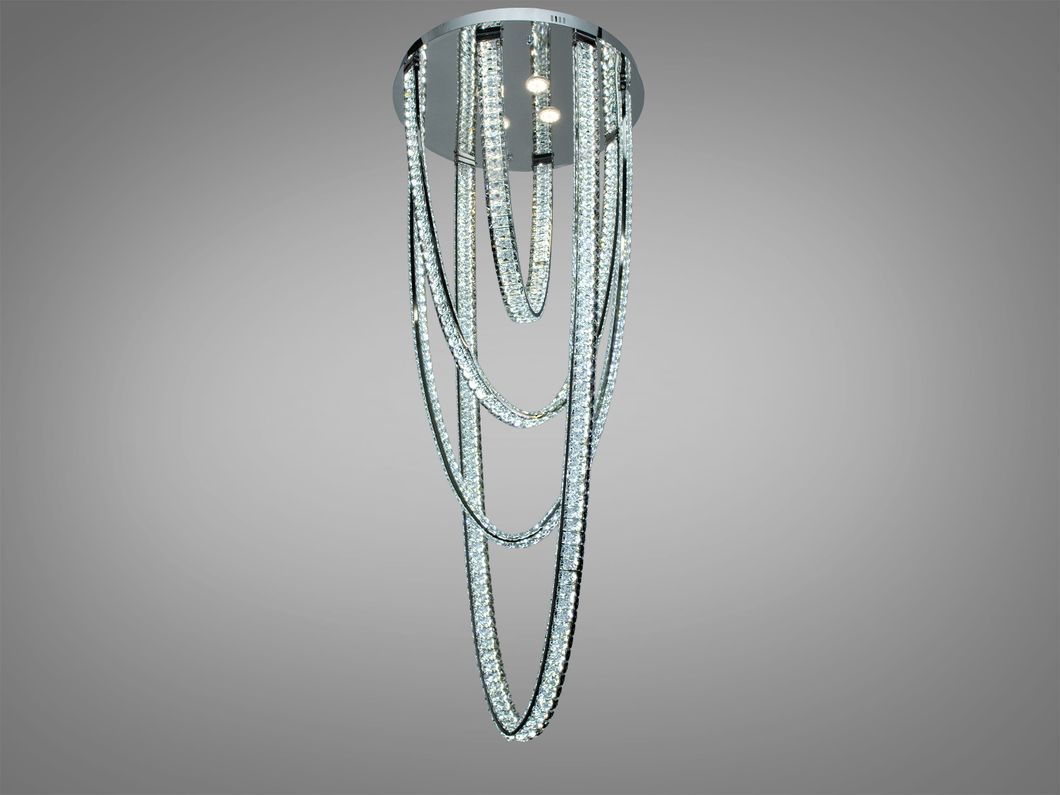 Підвісна люстра Diasha спіраль LED хром 285 Вт