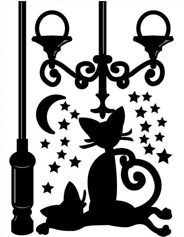 Наклейка декоративна ZV №4 Коти з зірками (9168 - ZV4)