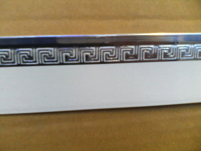 Накладка декоративна на карниз (багет) меандр срібло ширина 5 см (100509), Серебро, Срібло