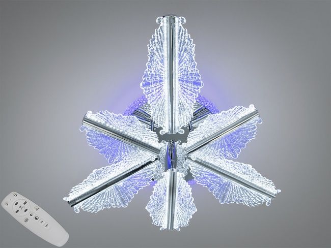 Стельова LED люстра шампань 65W з пультом