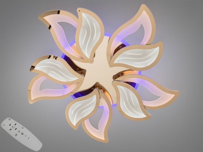 Стельова LED люстра Пелюстки чорна 130Вт димер