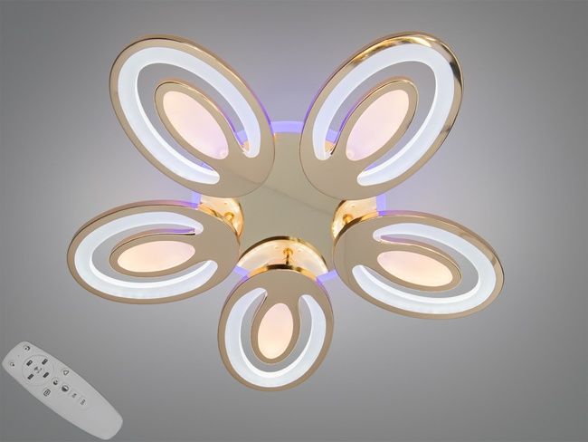 Стельова LED люстра хром 60Вт пульт 3 кільця