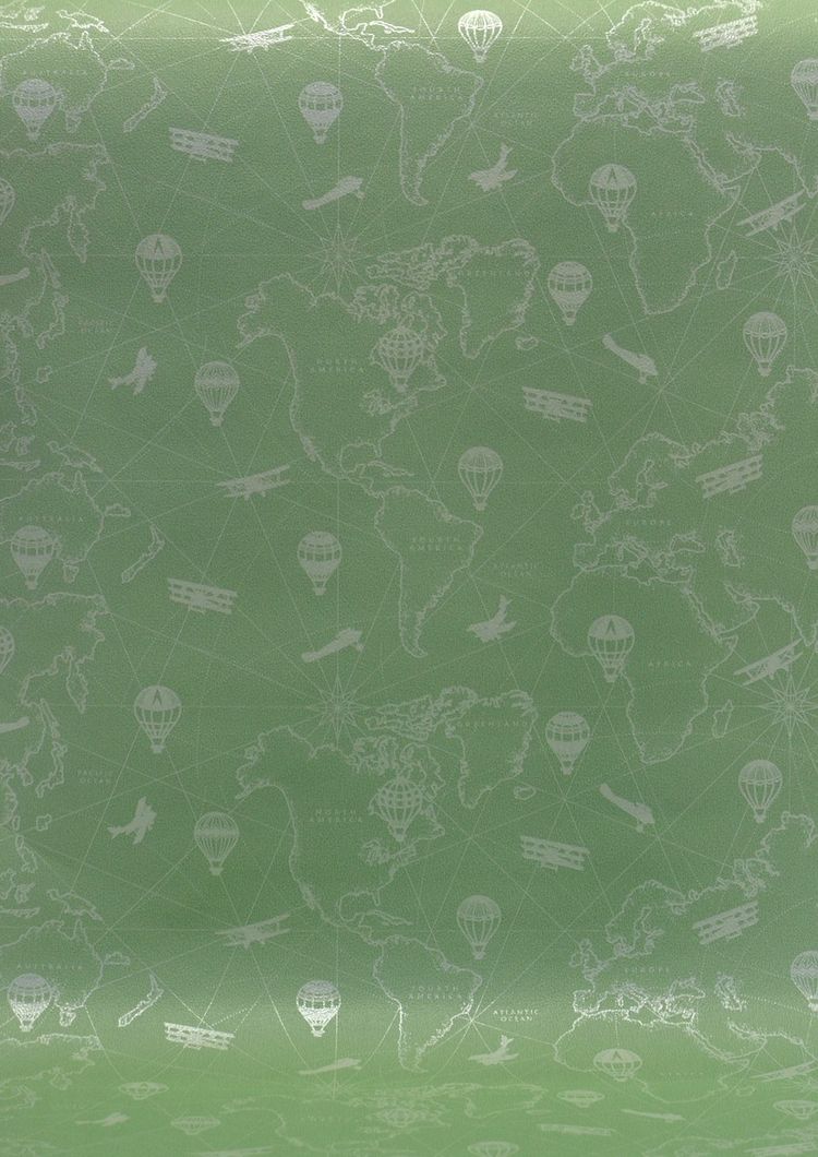 Обои бумажные Шарм Тревел зелёный 0,53 х 10,05м (153-03)