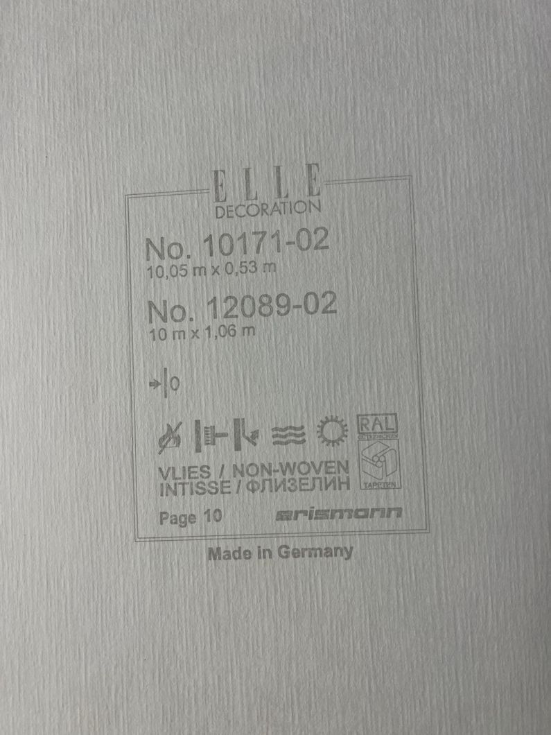 Обои виниловые на флизелиновой основе Erismann Elle Decoration светло-бежевый 1,06 х 10,05м (12089-02)
