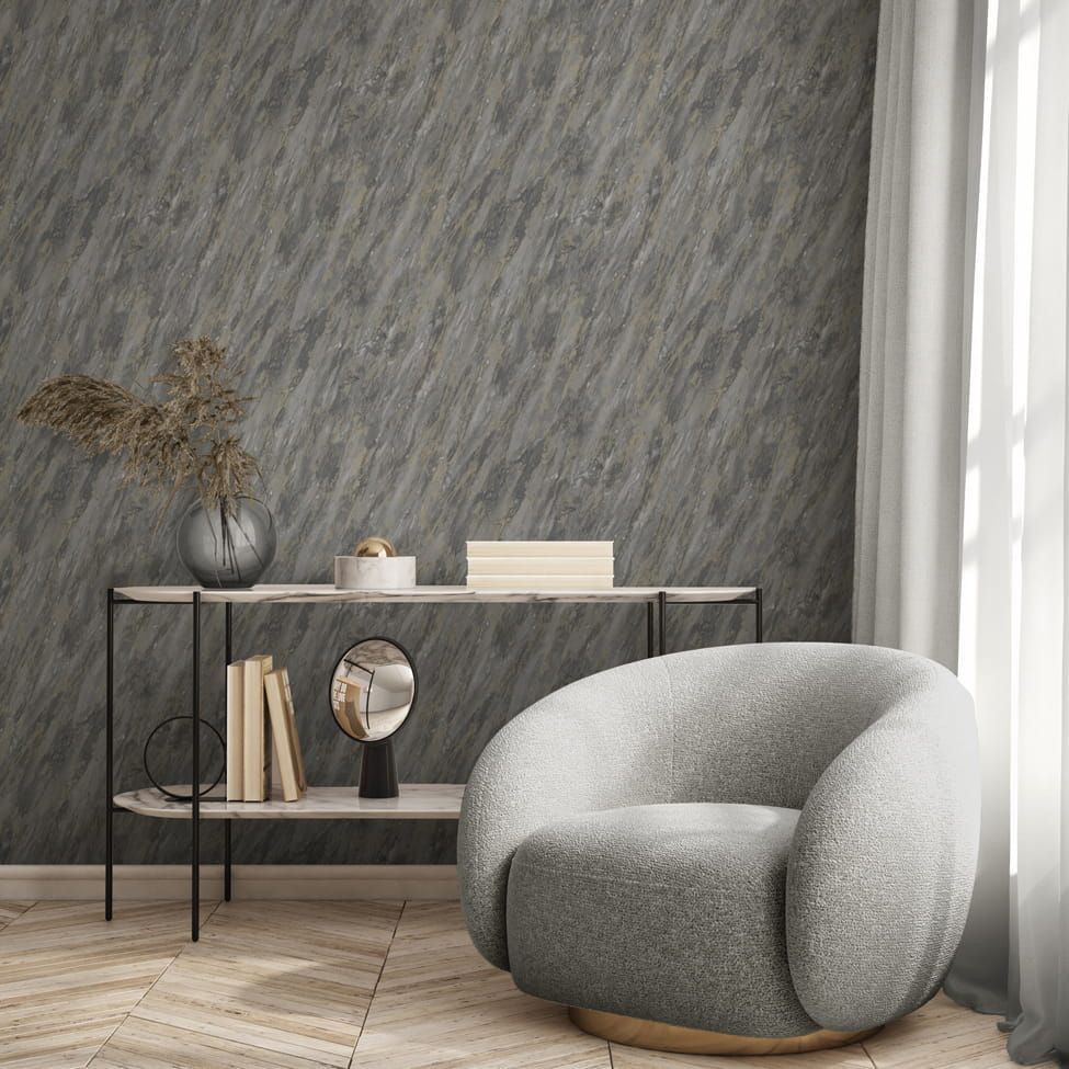 Обои виниловые на флизелиновой основе UGEPA Venezia тёмно-серый 1,06 х 10,05м (M66389D)
