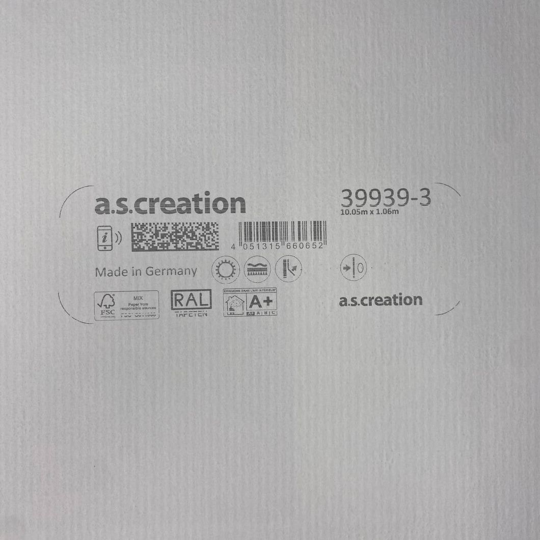 Шпалери вінілові на флізеліновій основі Білі AS Creation Deluxe 1,06 х 10,05м (39939-3)