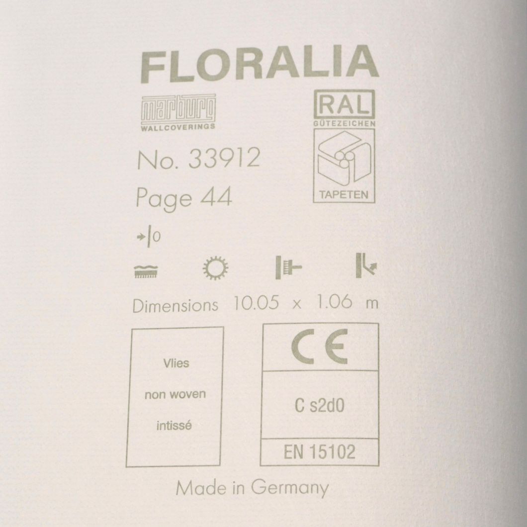 Шпалери вінілові на флізеліновій основі Marburg Floralia сірий 1,06 х 10,05м (33912)