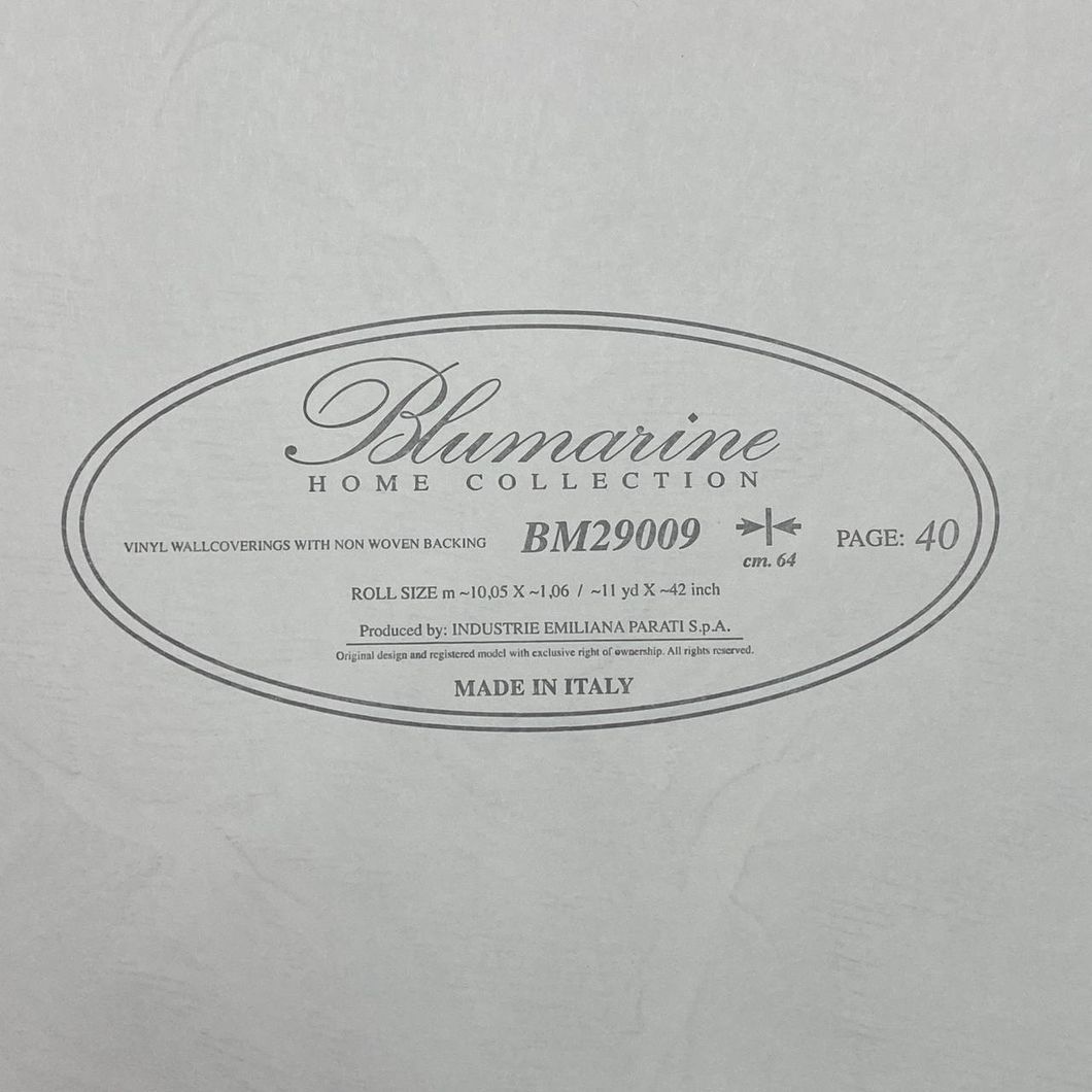 Шпалери вінілові на флізеліновій основі сіро-голубий Blumarine 5 (Emiliana Parati)1,06 х 10,05м (29009)