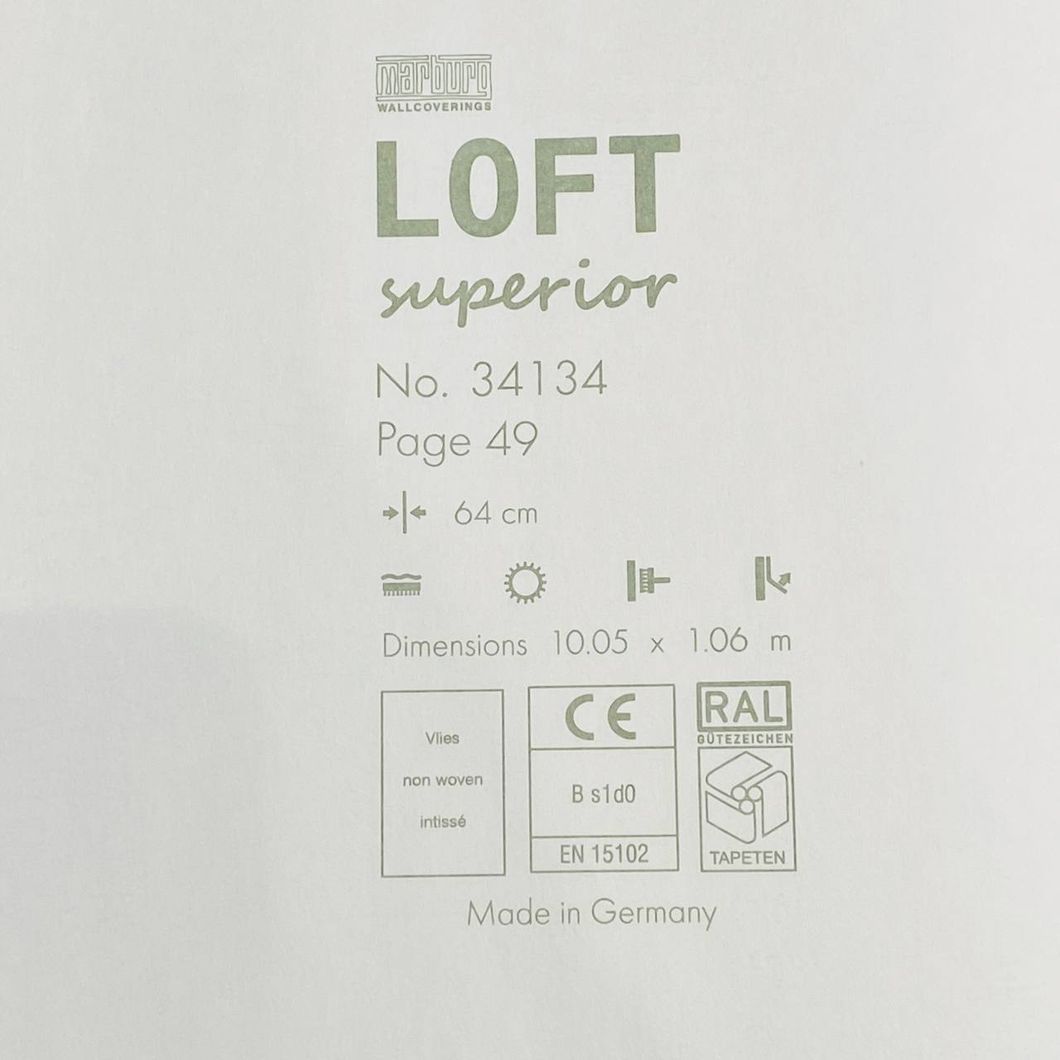 Обои виниловые на флизелиновой основе Marburg Loft Superior белый 1,06 х 10,05м (34134)