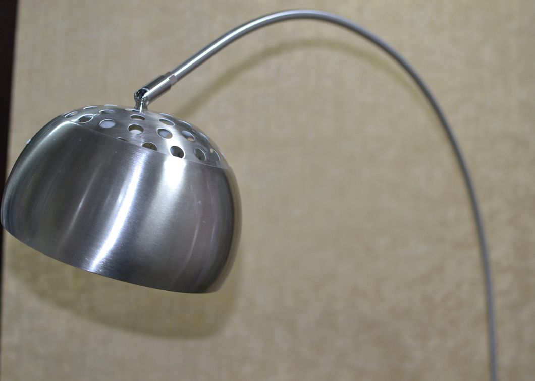 Торшер дуже гарний матеріал плафона метал на 1 лампу, Серый, Сірий