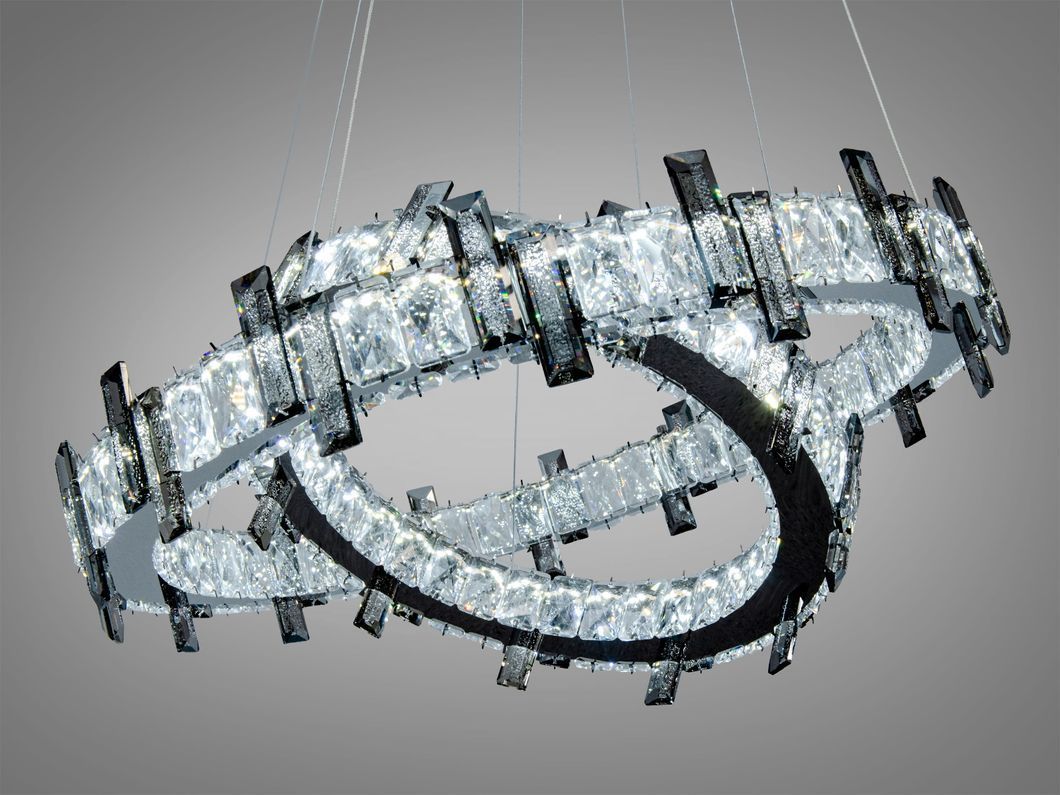 Подвесная люстра LED три кольца золото 125 Вт